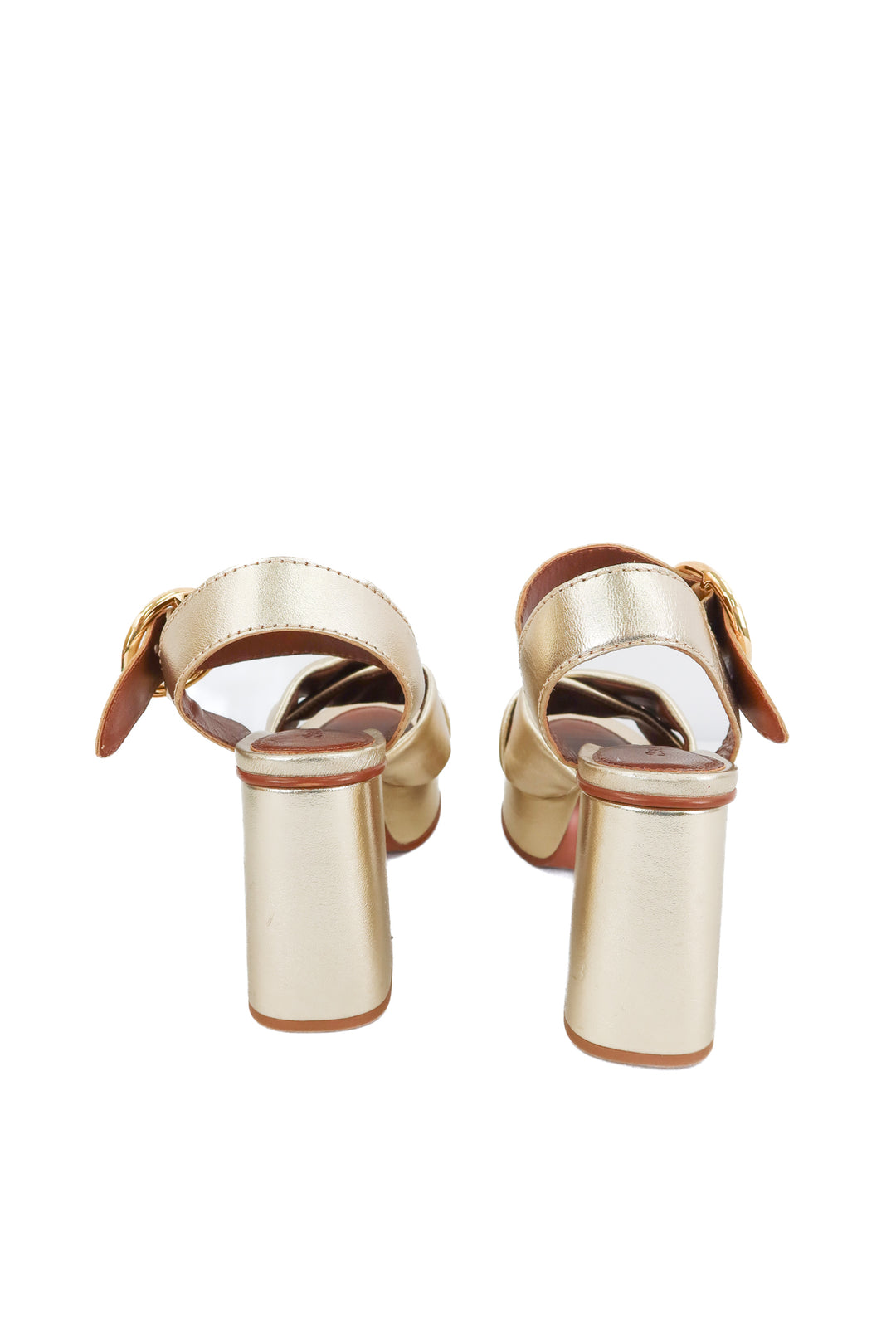 See by Chloe metallic gold heels (36; retail $495)