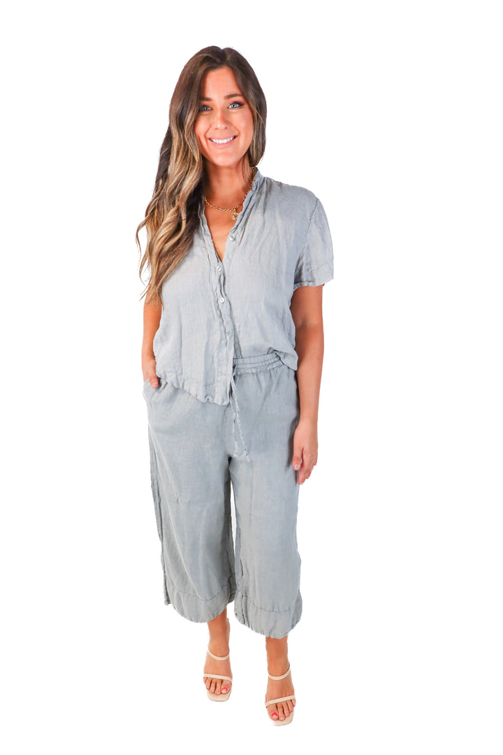 SOLD zara home grey linen set (L)