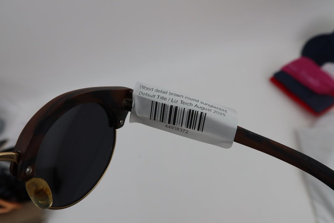 finlay & co. Wood detail brown round sunglasses (retail $240)