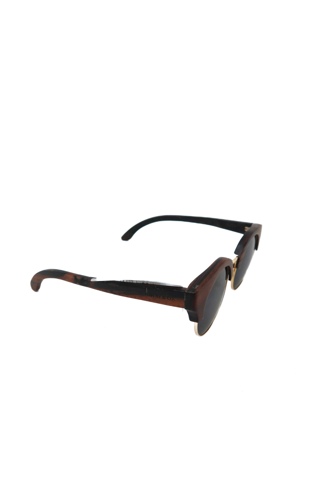 finlay & co. Wood detail brown round sunglasses (retail $240)