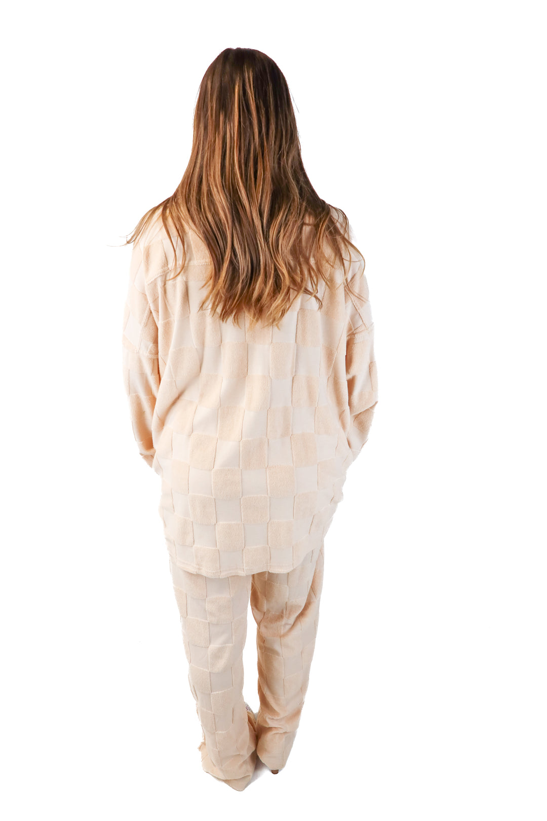 missguided peach checkered set (8)