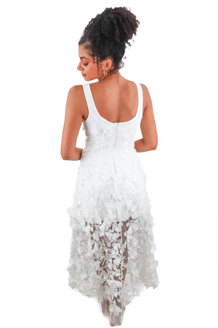 Show Me Your Mumu white floral applique maxi dress (S; retail $228)