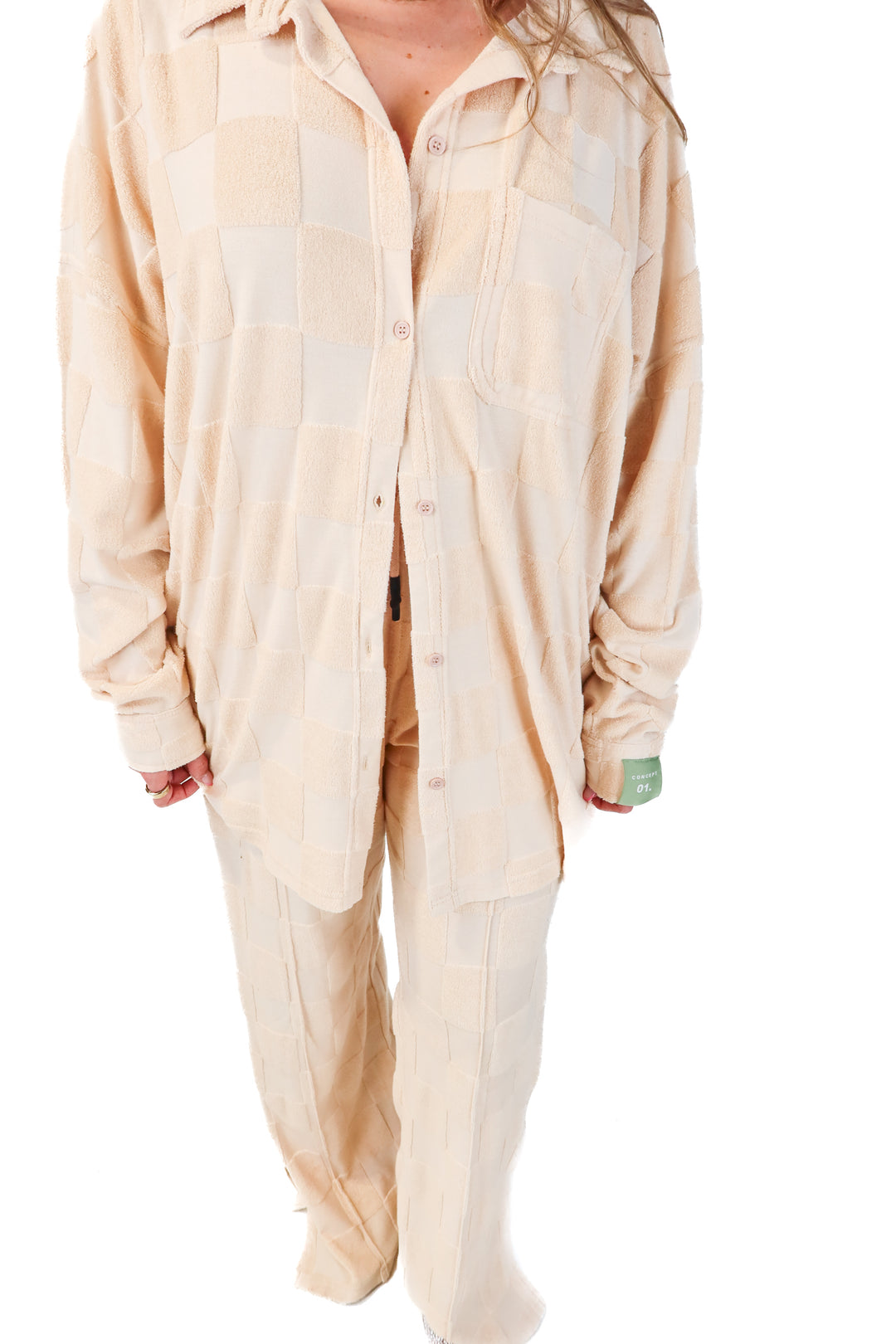 missguided peach checkered set (8)