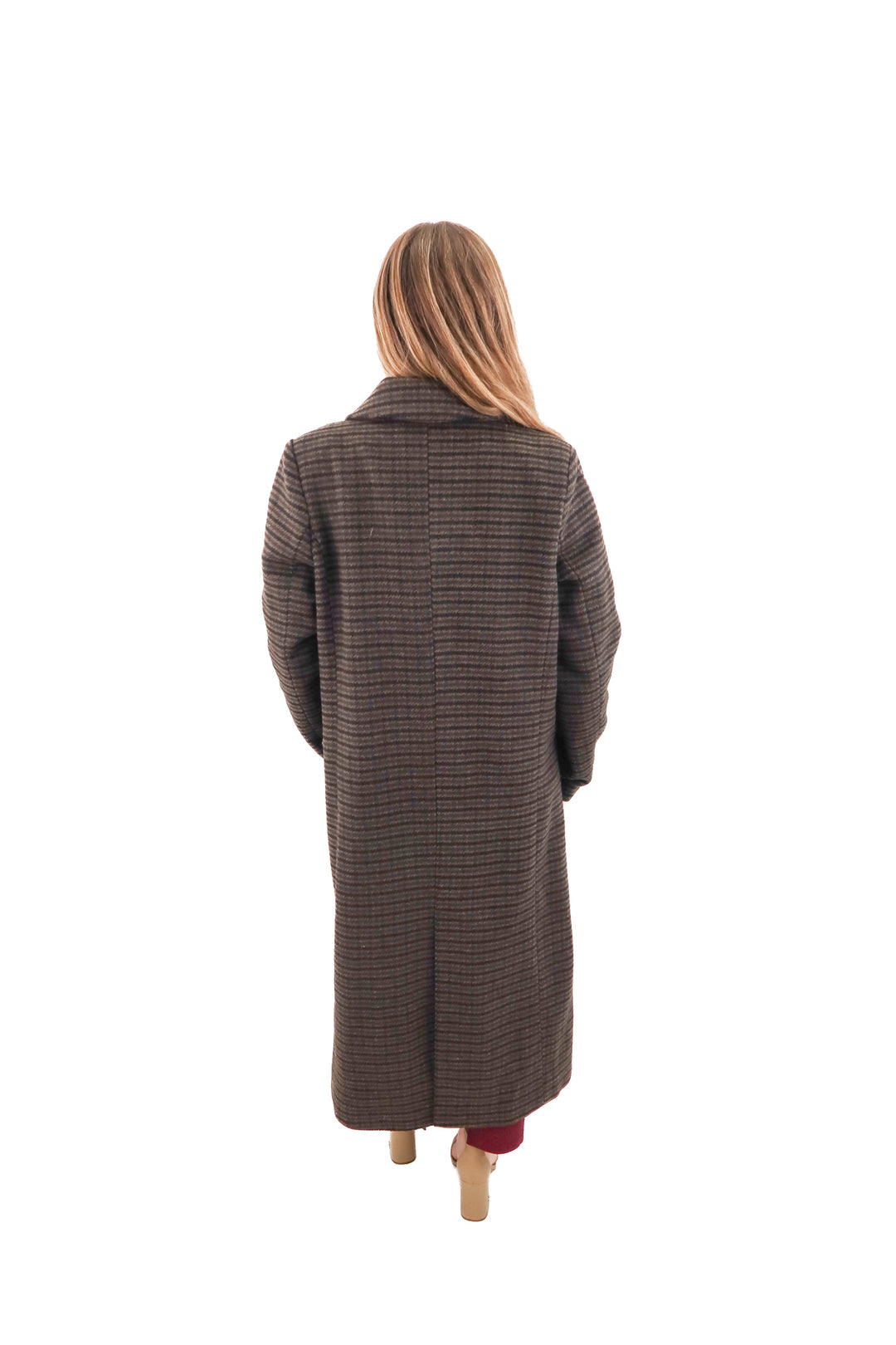 levi's brown houndstooth long coat nwt (s; retail $275)