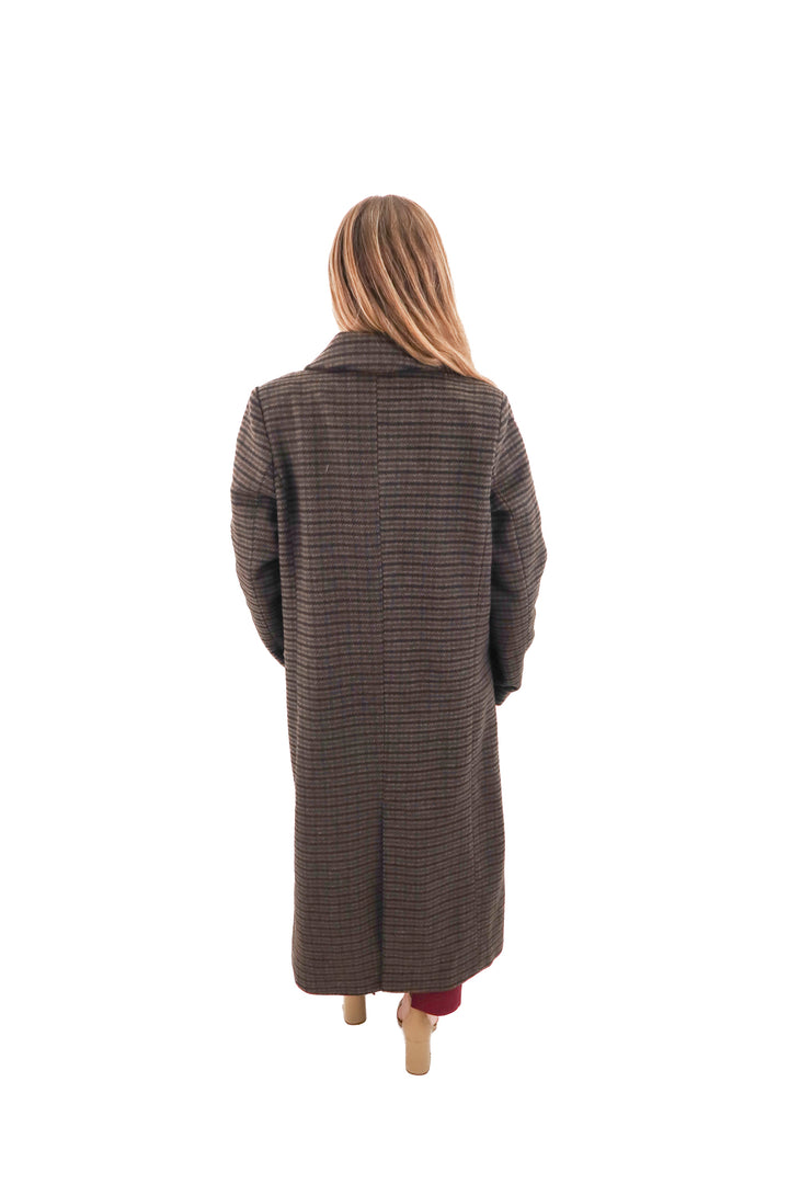 levi's brown houndstooth long coat nwt (s; retail $275)