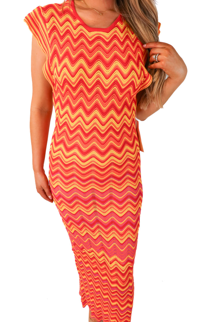 never fully dressed crochet chevron dress NWT (L)