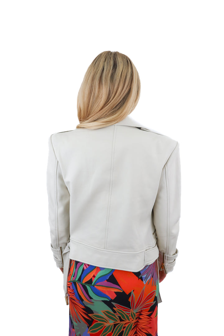 l'agence cream leather blazer NWT (s; retail $1,625)