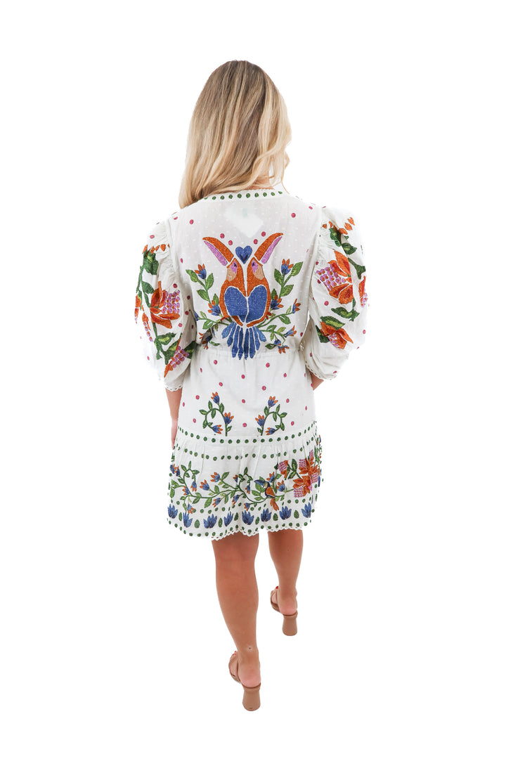 Farm Rio floral mini eyelet dress (m; retail $320)