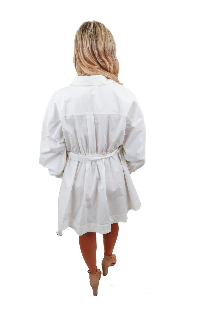 Stone Cold Fox button up white dress NWT (M; retail $215)