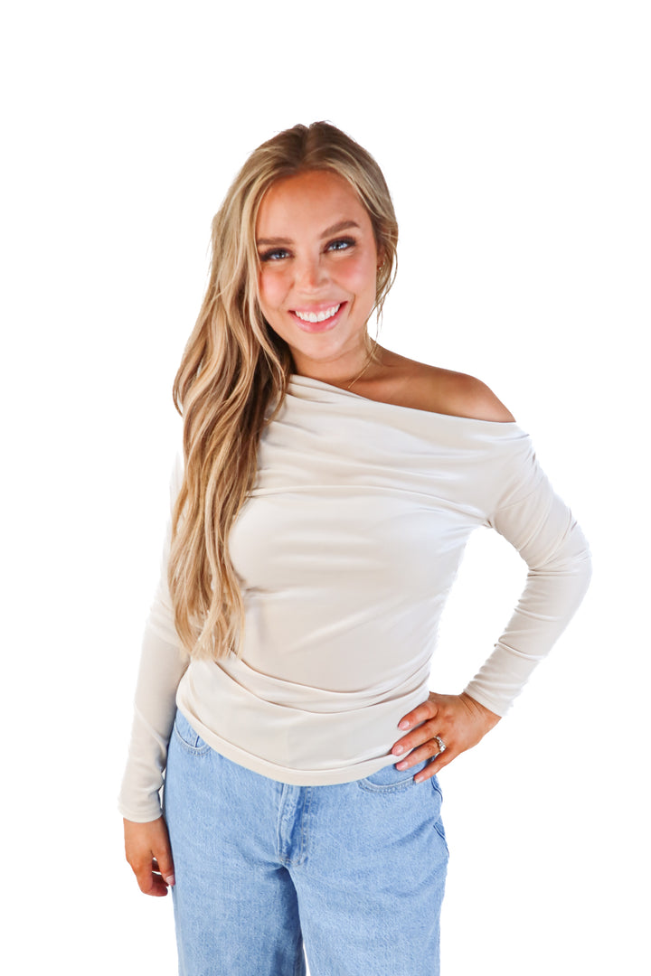 abercrombie & fitch champagne velvet top NWT (m; retails $50)