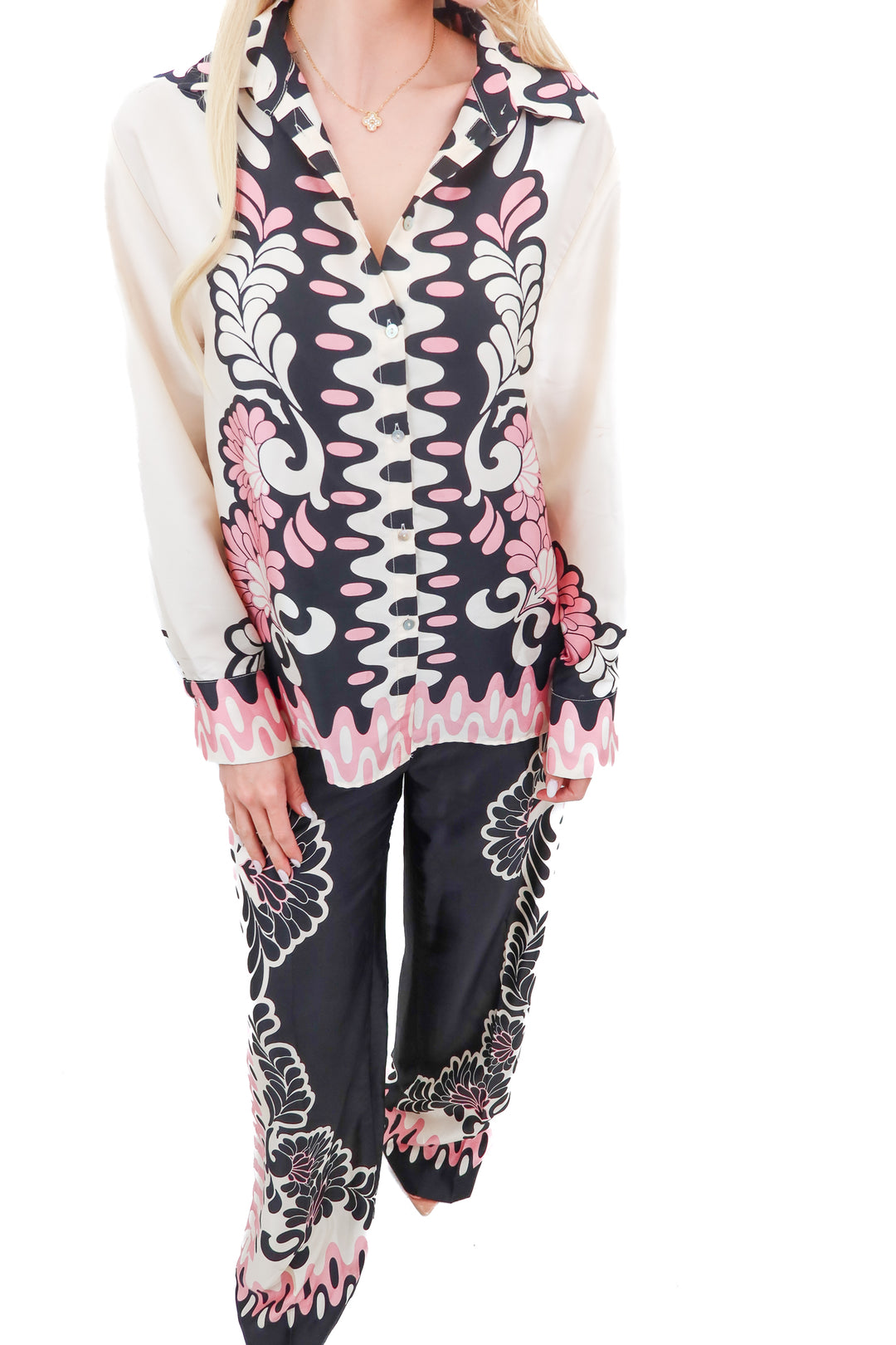 Zara black and pink pattern set (S)