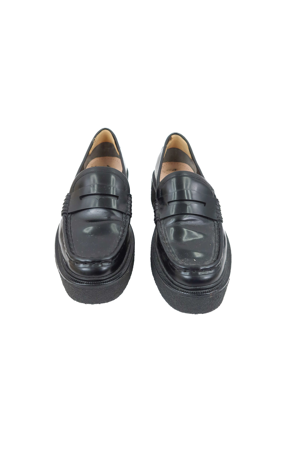 Loeffler Randall black loafers (9; retail $325)