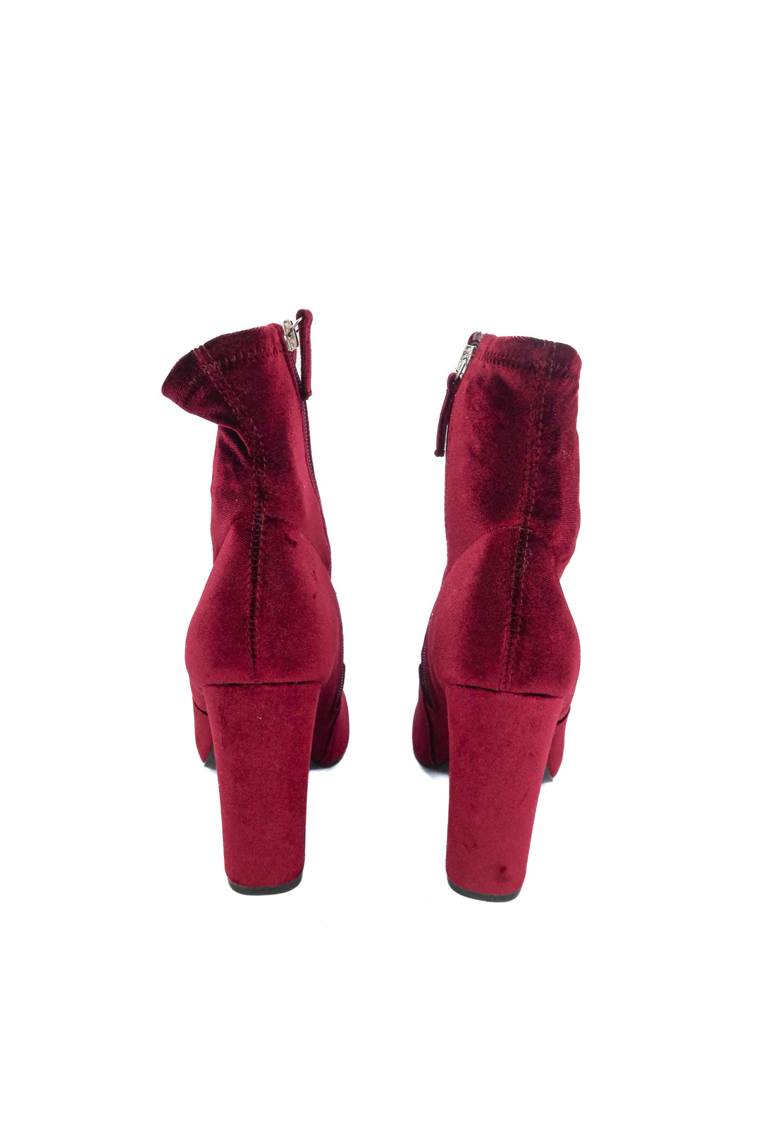 steve madden maroon velvet ankle booties (7)