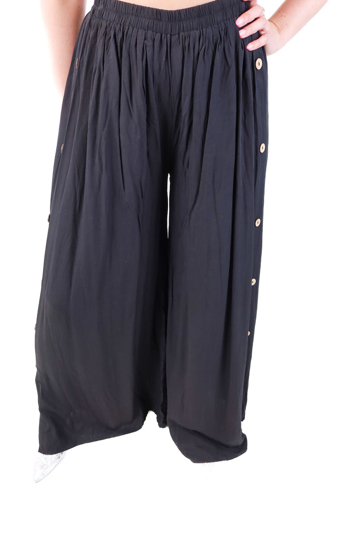 jmp the label black wide leg jeans (M)