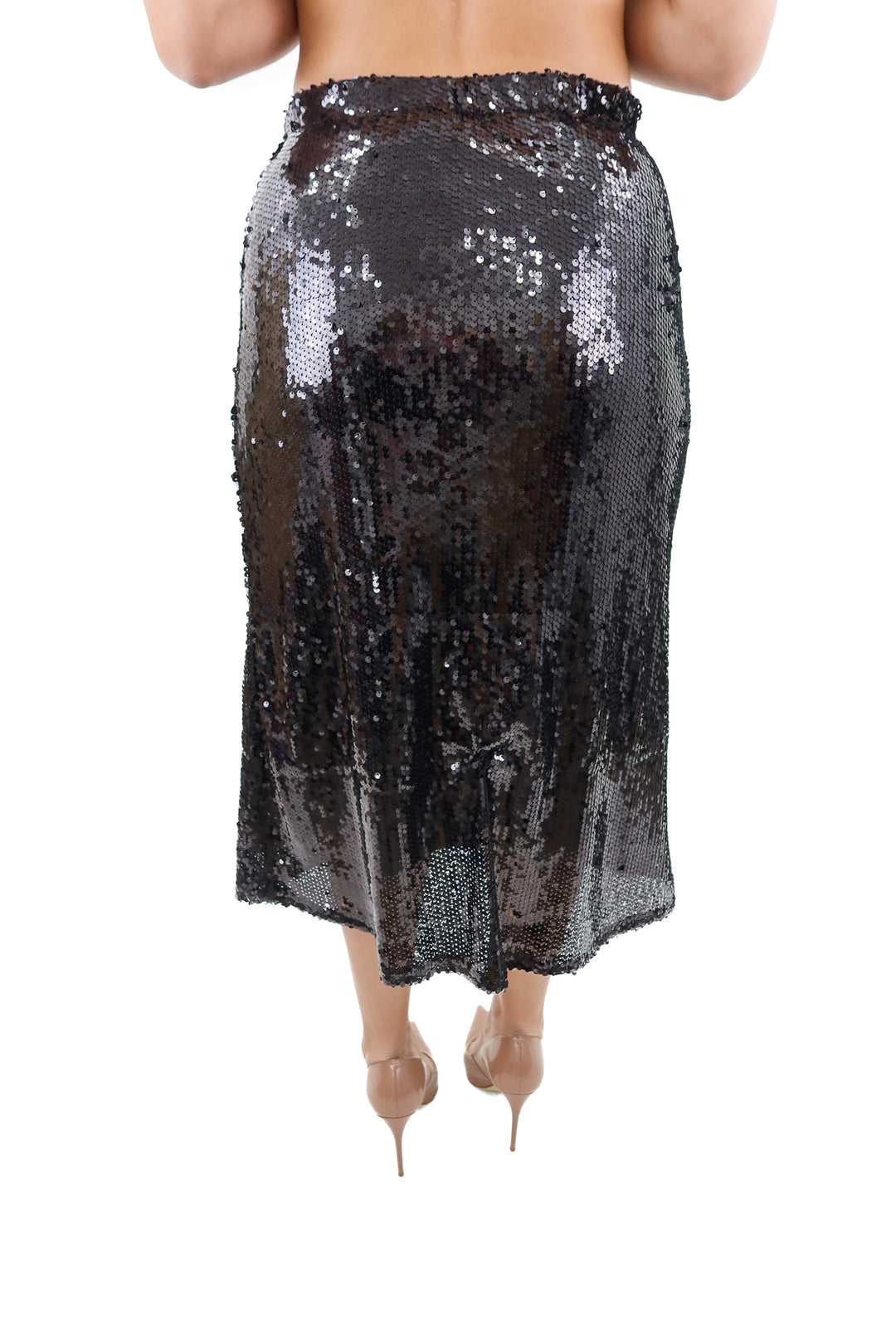 buddy love black sequin midi skirt nwt (m)