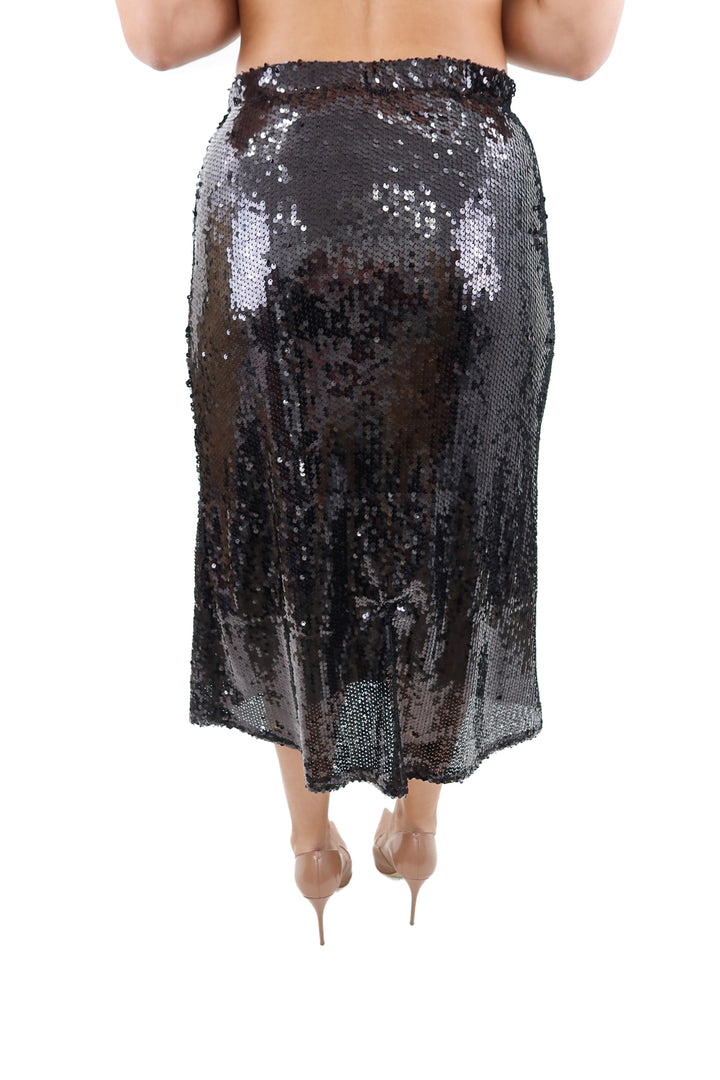 buddy love black sequin midi skirt nwt (m)