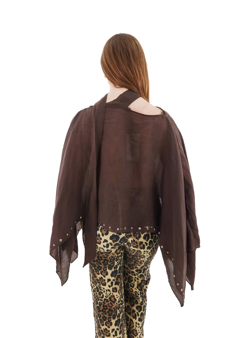 zara brown poncho wrap nwt (xs/s; retail $30)