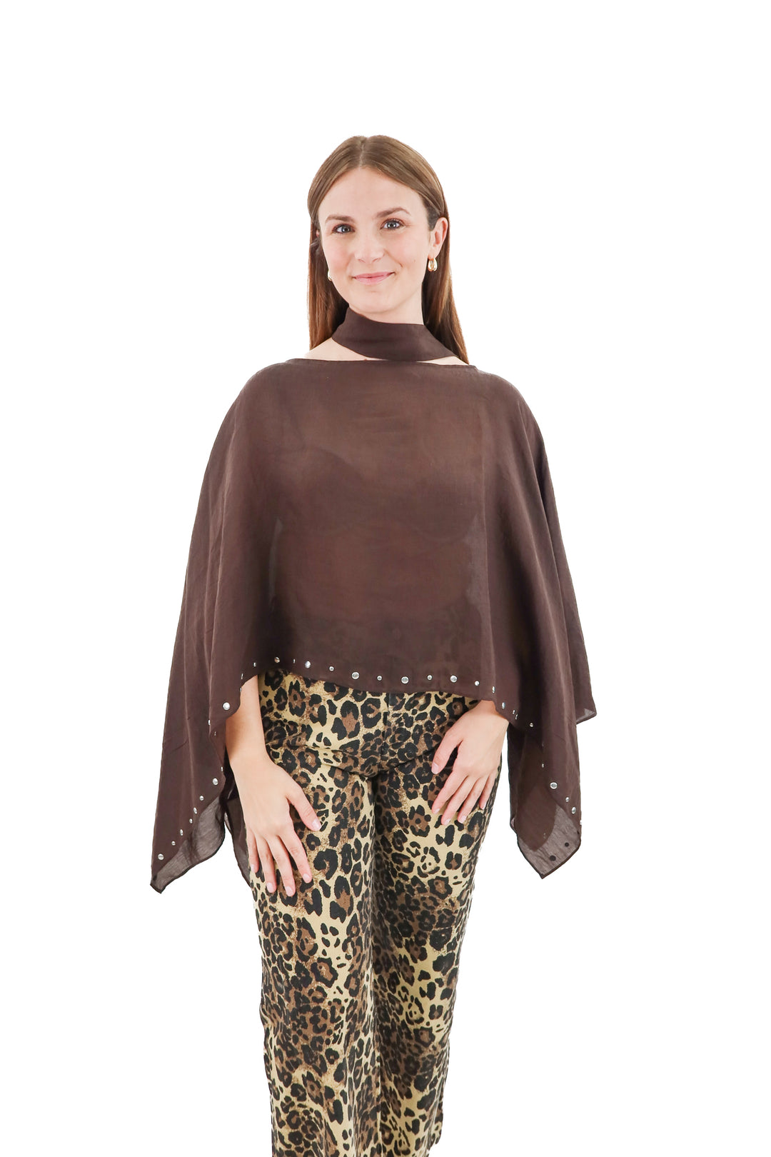 zara brown poncho wrap nwt (xs/s; retail $30)
