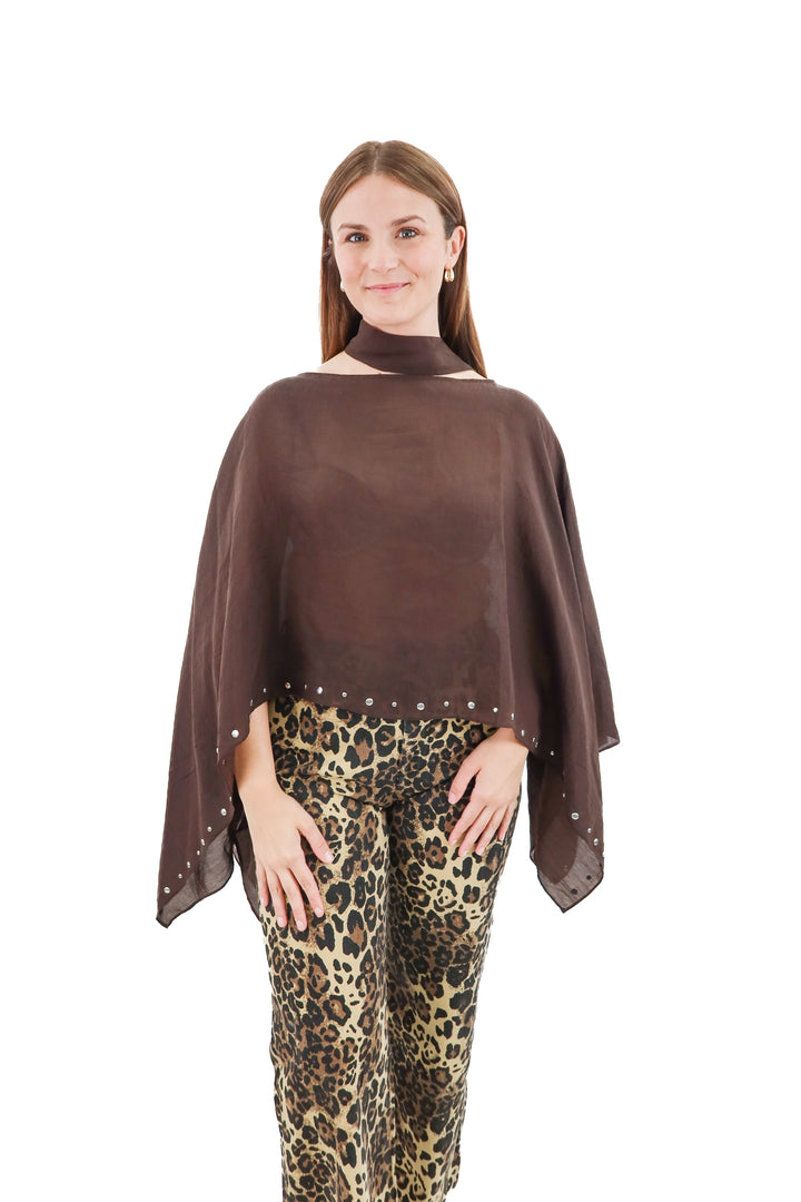 zara brown poncho wrap nwt (xs/s; retail $30)