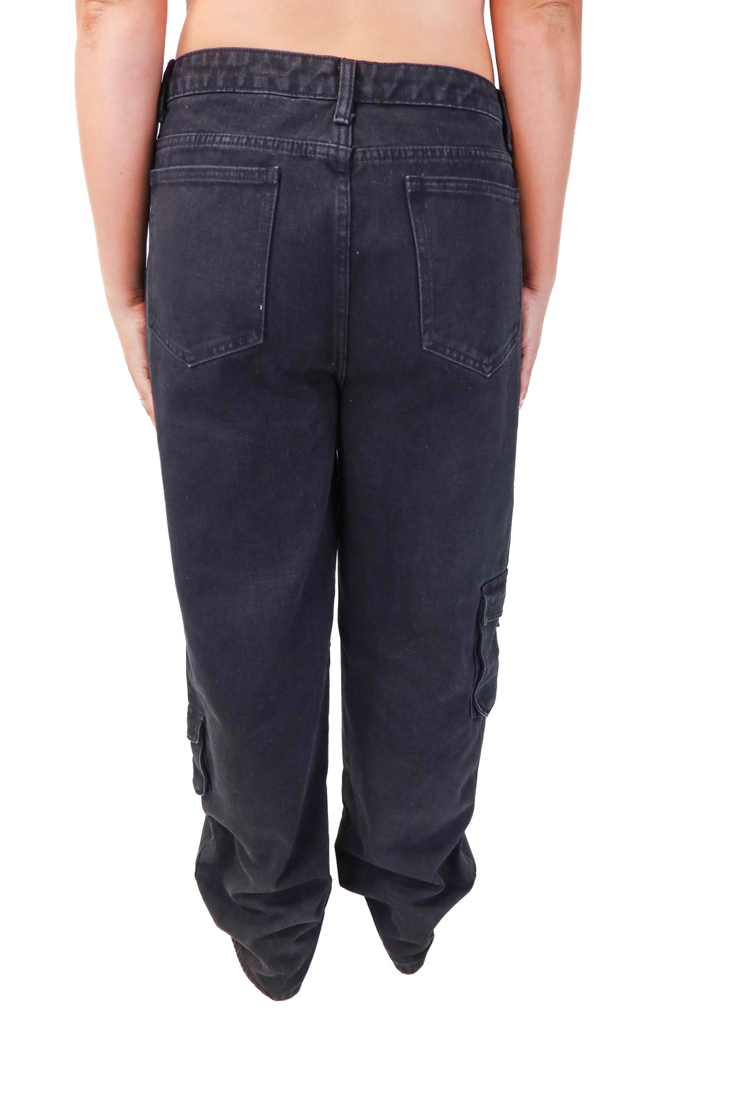 pretty little thing black cargo jeans NWT (10T)