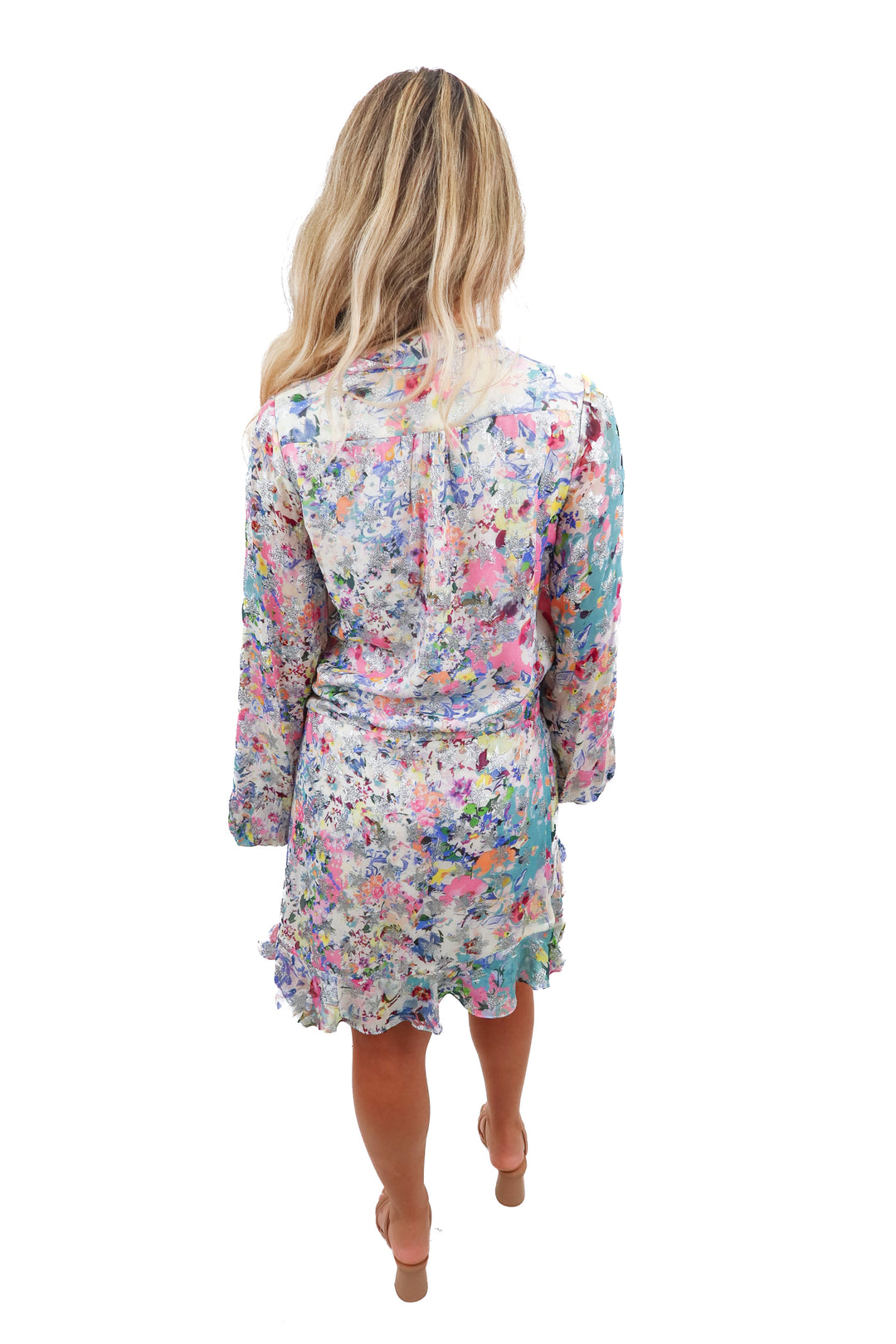 ROCOCO SAND multicolored metallic wrap dress ( XS)