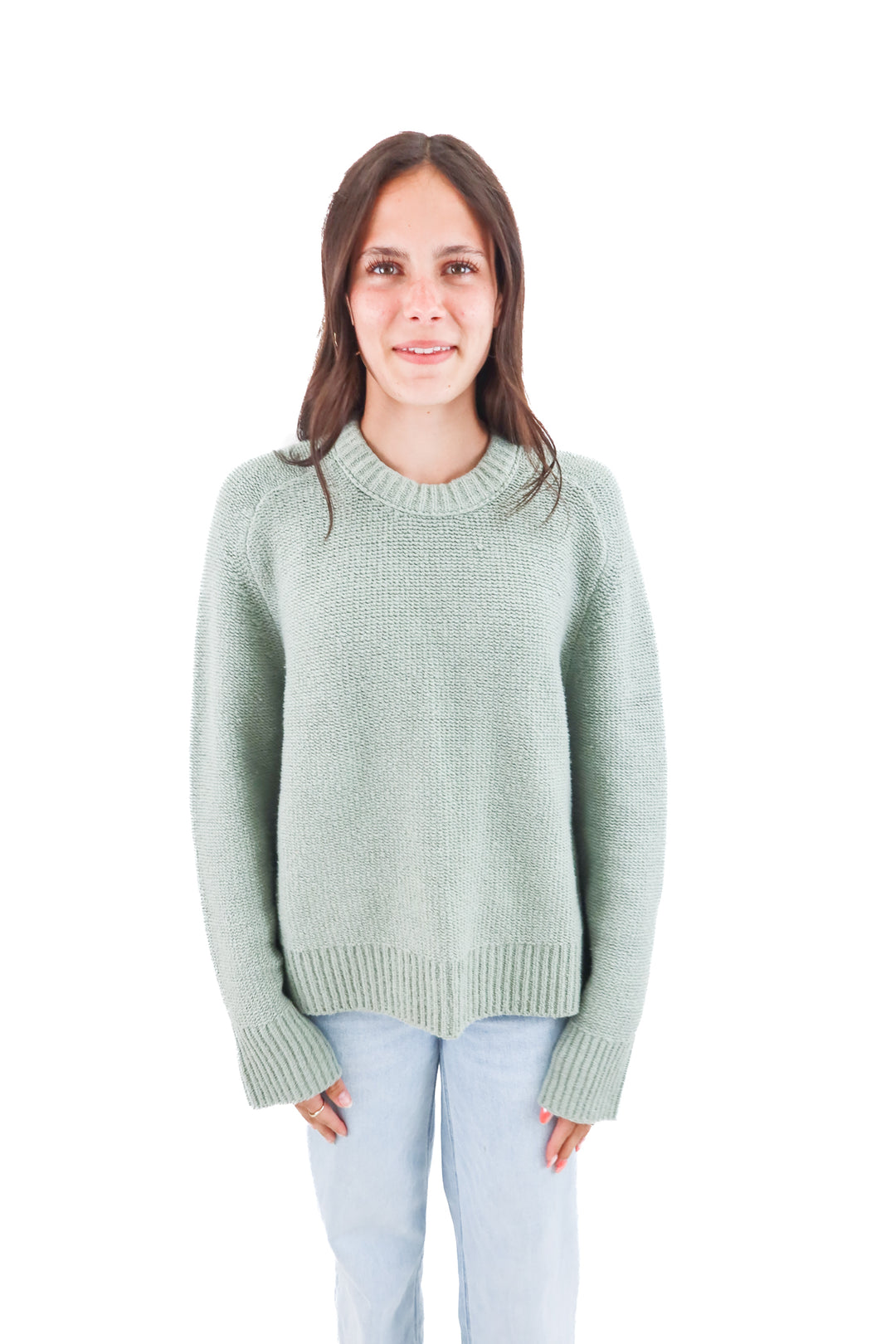 abercrombie & fitch sage green knit pullover (xs)