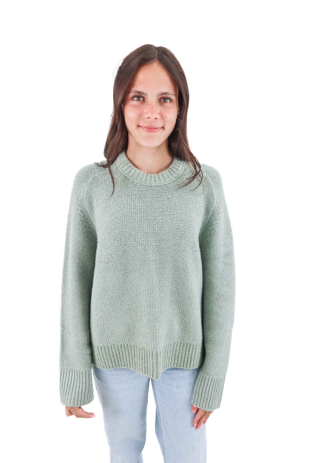 abercrombie & fitch sage green knit pullover (xs)