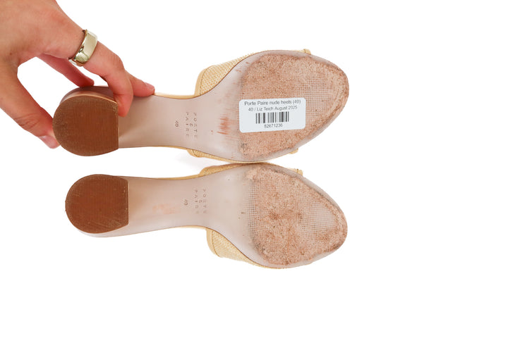 Porte Paire nude heels (40/ US9-10; retail $350)