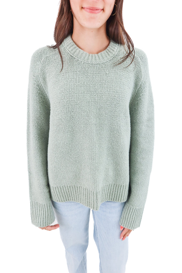 abercrombie & fitch sage green knit pullover (xs)