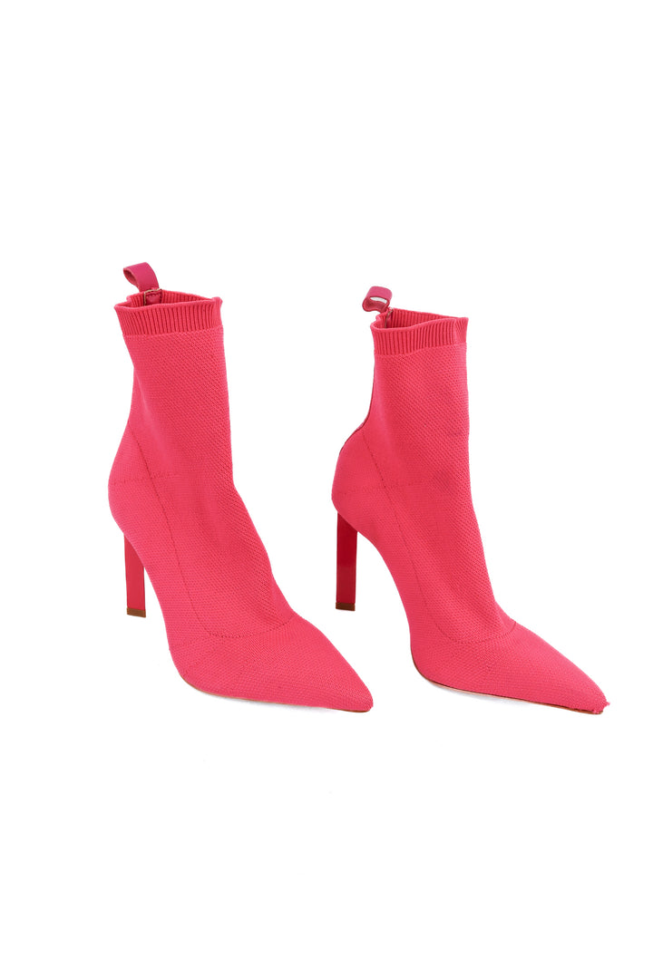 schutz pink pointed ankle booties (7; retail $228)