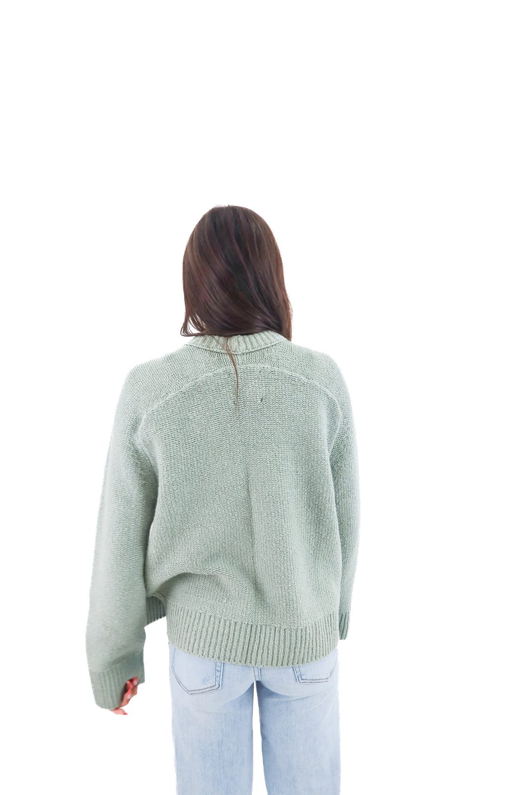 abercrombie & fitch sage green knit pullover (xs)