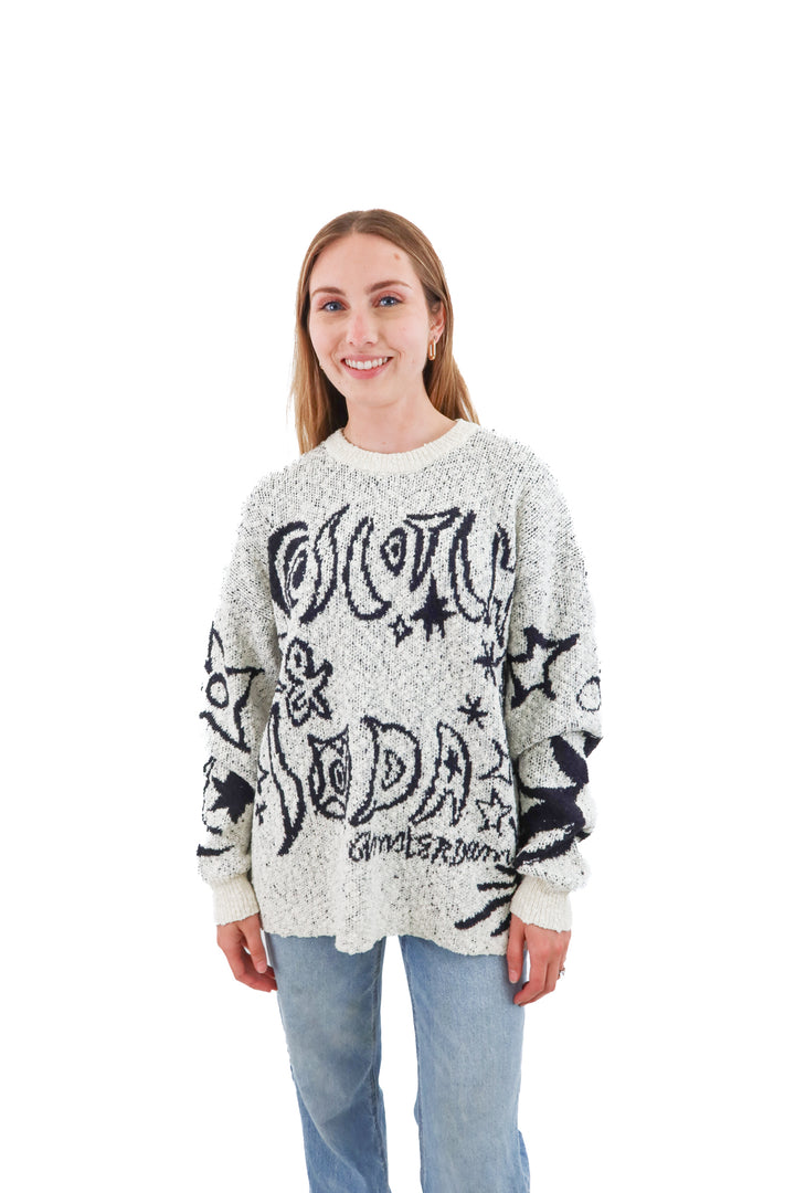 scotch & soda white/black knit sweater nwt (s; retail $158)