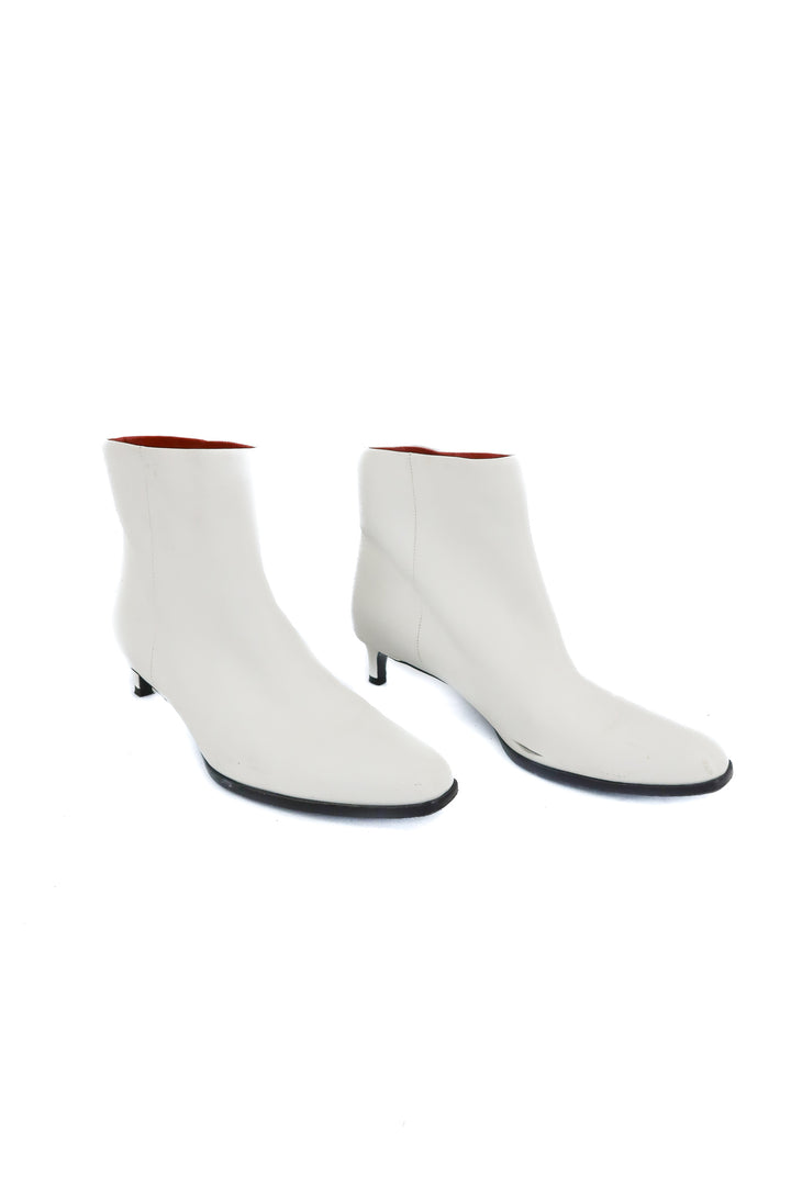 3-1 phillip lim white kitten heel bootie (37; retail $595)