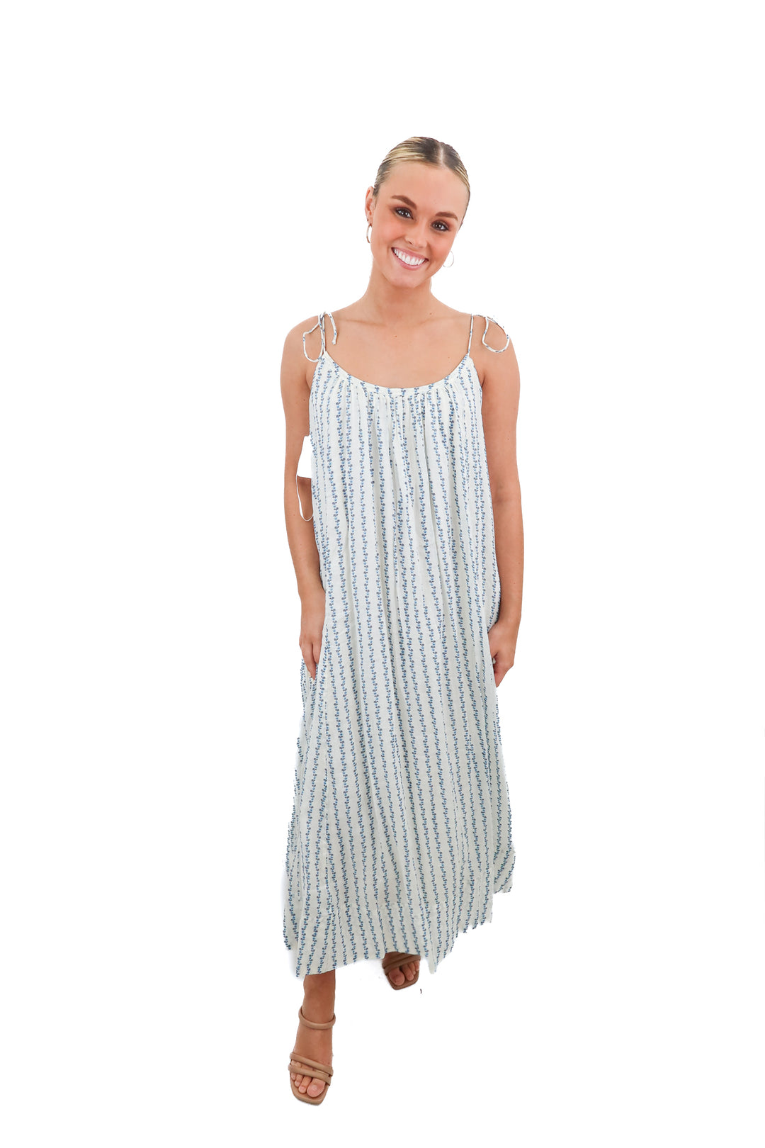j.crew blue dainty floral maxi dress NWT (s; retail $198)