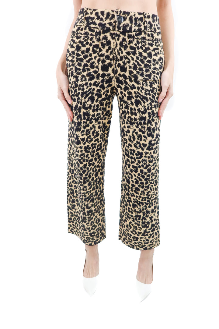 maeve the collete animal print knit pants (xs)
