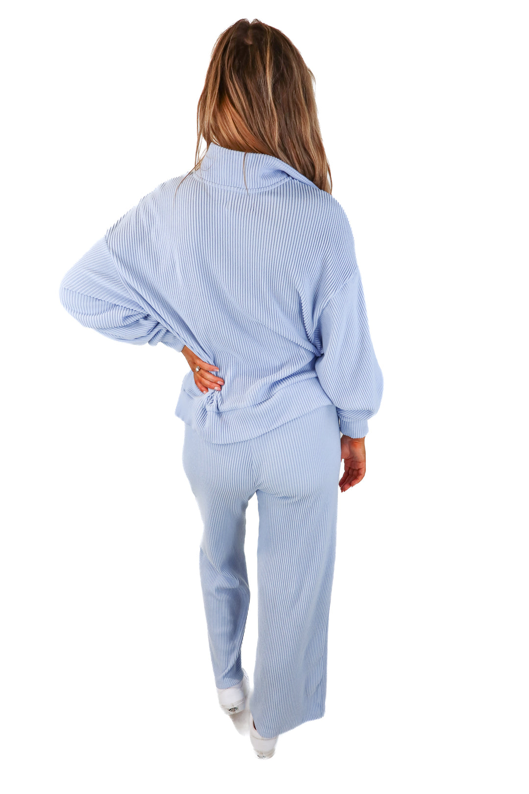 abercrombie & fitch periwinkle ribbed lounge set (s/m; retail $120)
