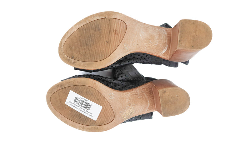 bueno black chunky heel sandals (37)