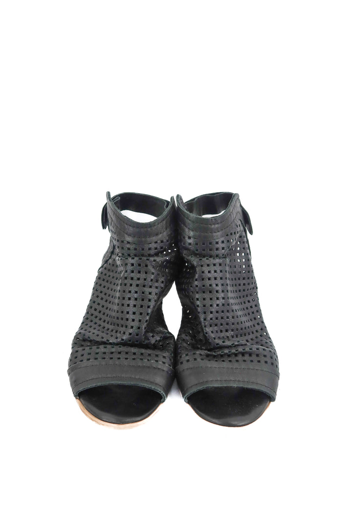 bueno black chunky heel sandals (37)