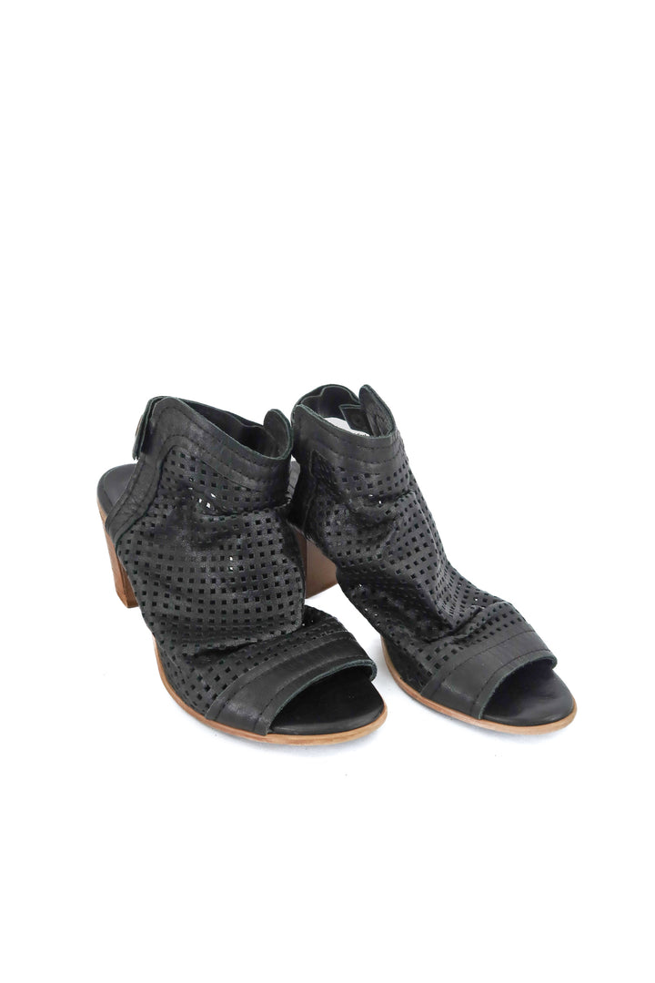 bueno black chunky heel sandals (37)
