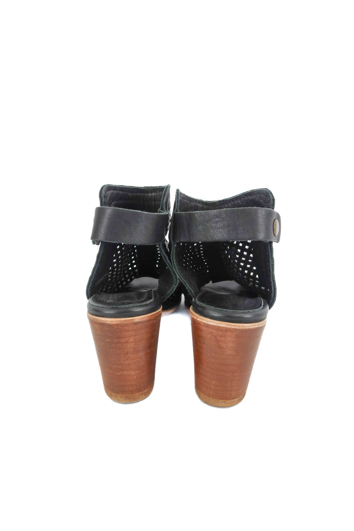 bueno black chunky heel sandals (37)