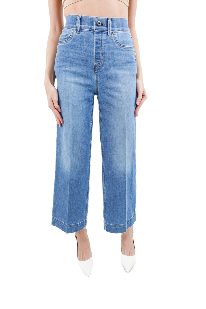 spanx lightwash wide leg jeans nwt (xs; retail $158)