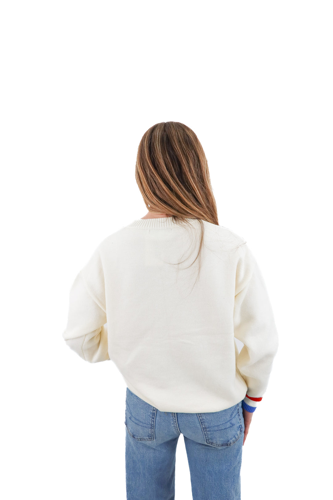 miss sparkling cream amour knit sweater (s; retail $60)