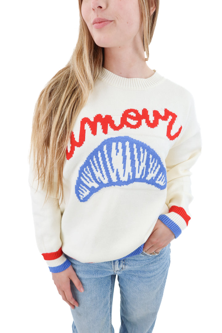 miss sparkling cream amour knit sweater (s; retail $60)