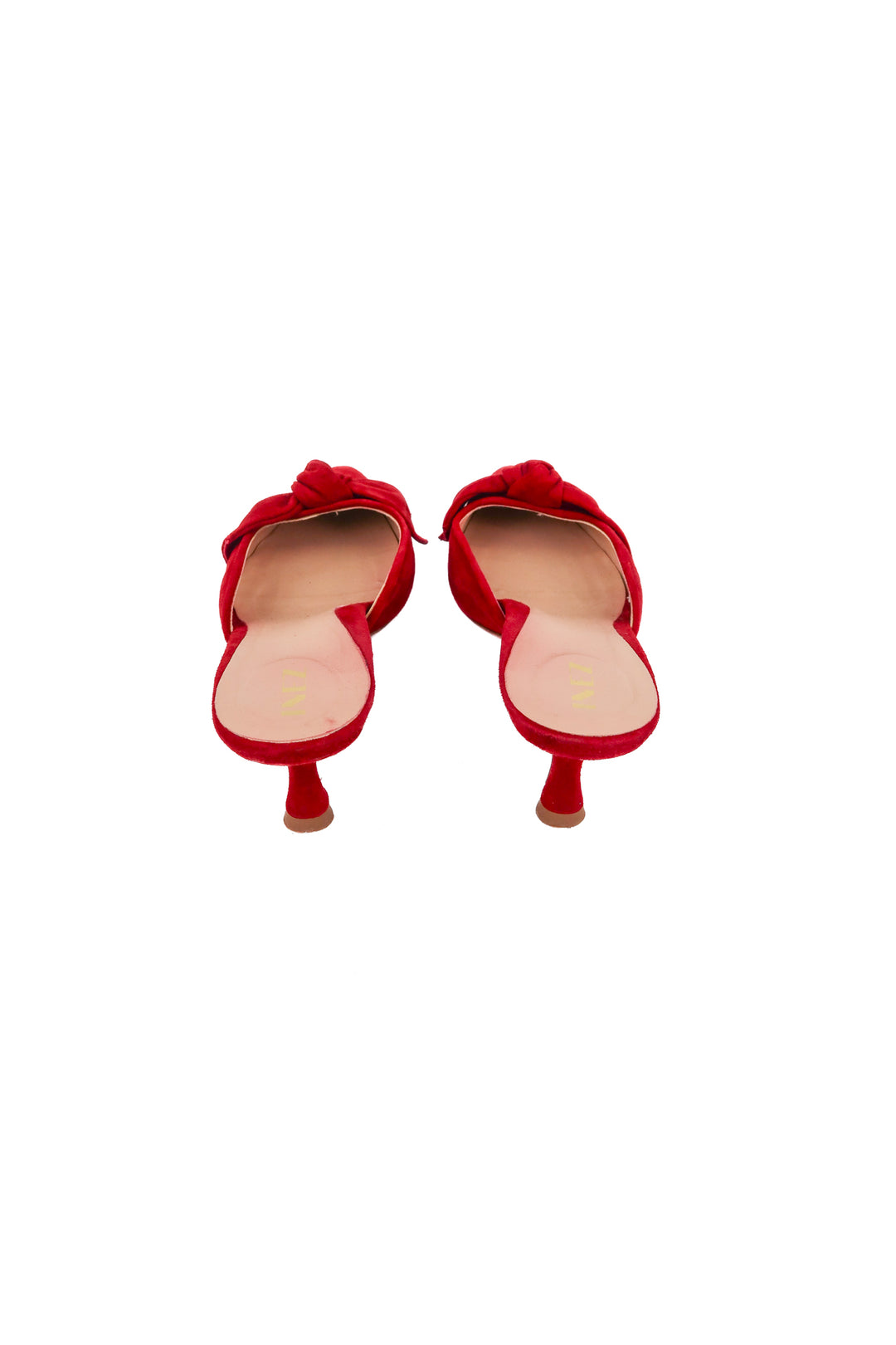 Inez red suede shoes (9; retail $350)