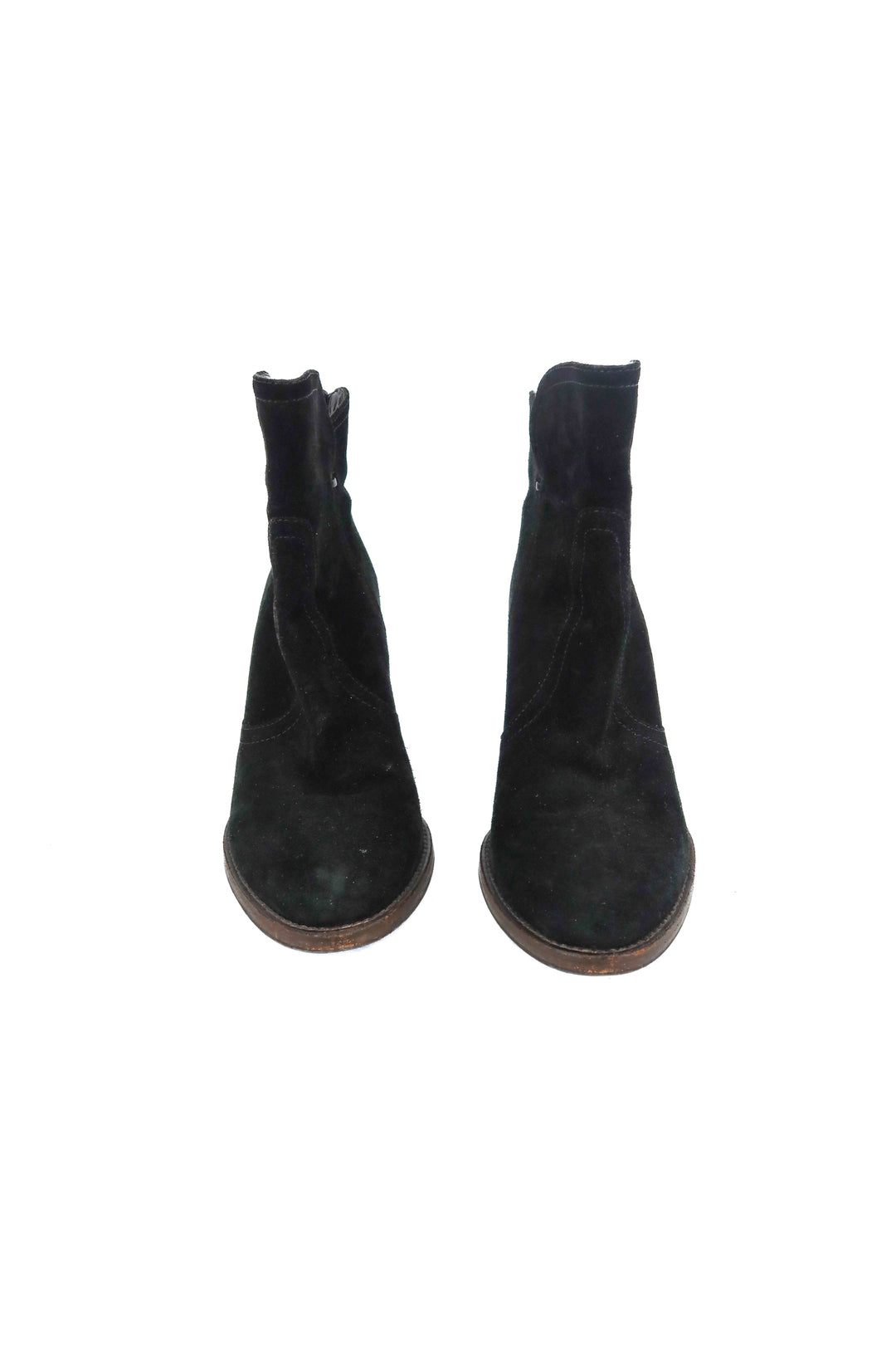 aquatalia black chunky heel ankle booties (7.5; retal $550)
