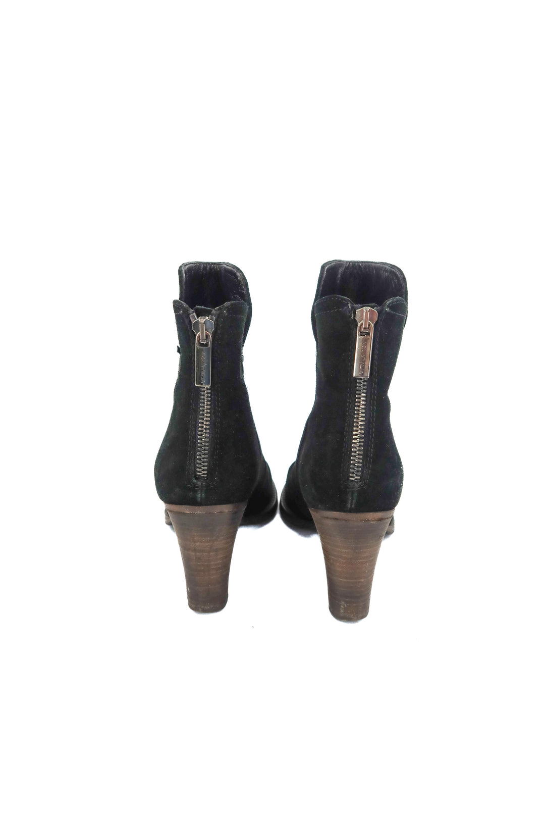 aquatalia black chunky heel ankle booties (7.5; retal $550)