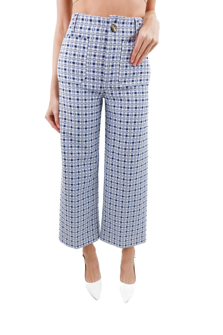 maeve blue checkered the collete pants nwt (25; retail $148)