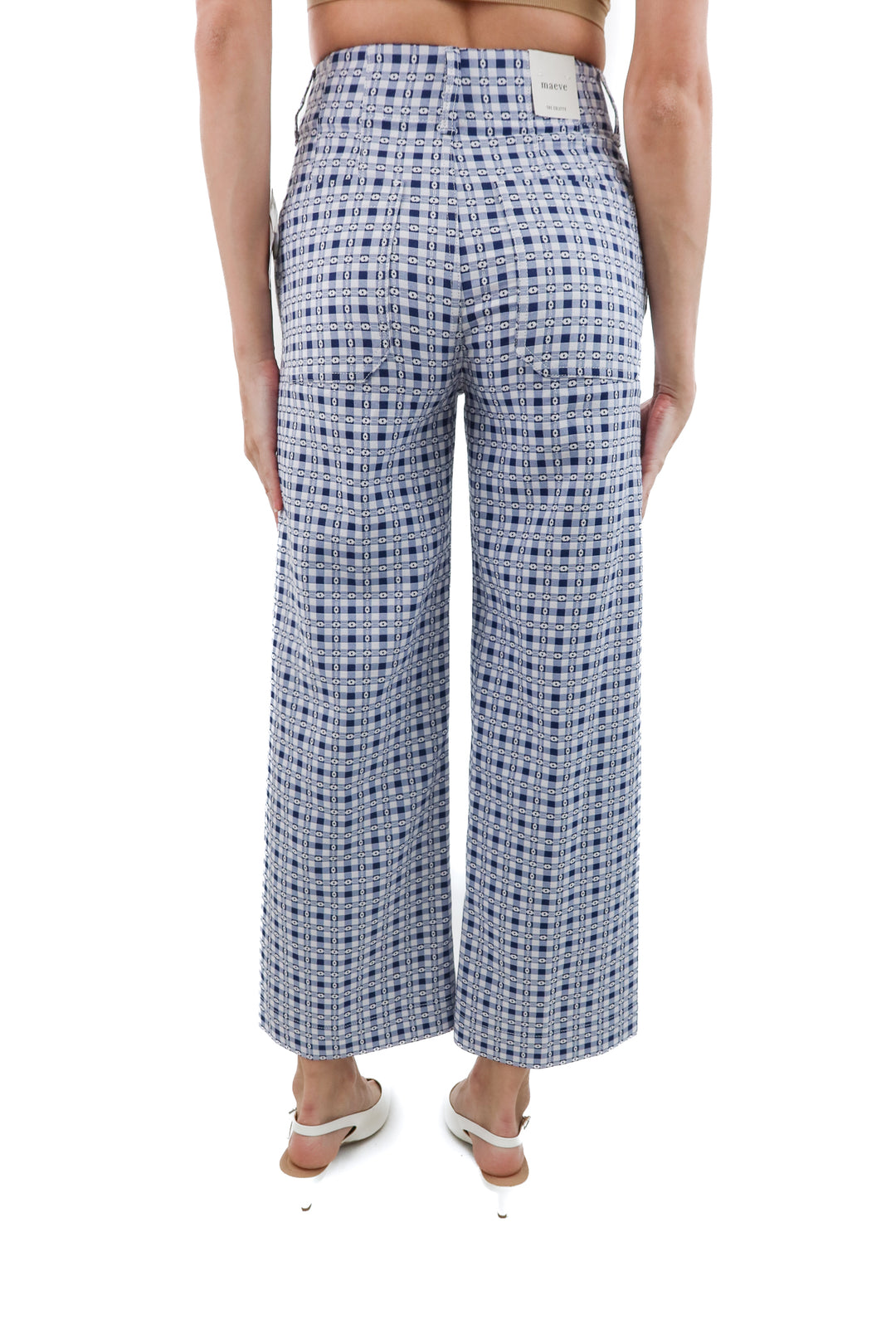 maeve blue checkered the collete pants nwt (25; retail $148)