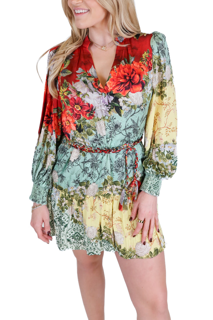 Alice + Olivia Red, Mint and Yellow Mini Dress (4; retail $465)