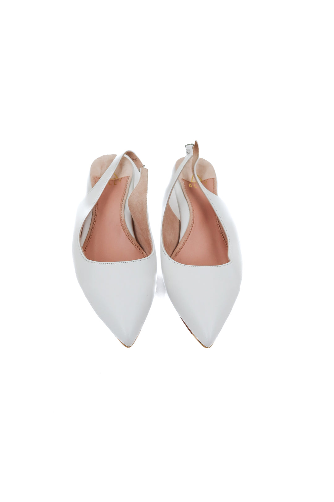 Ally white slingbacks (40; retail $335)